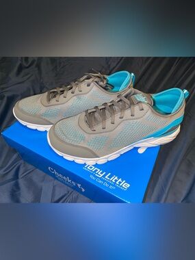 Tony Little Women's Gray & Teal Athletic Gel Trainers